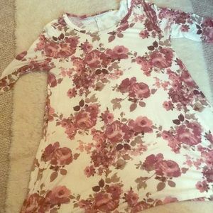 Cream floral tunic